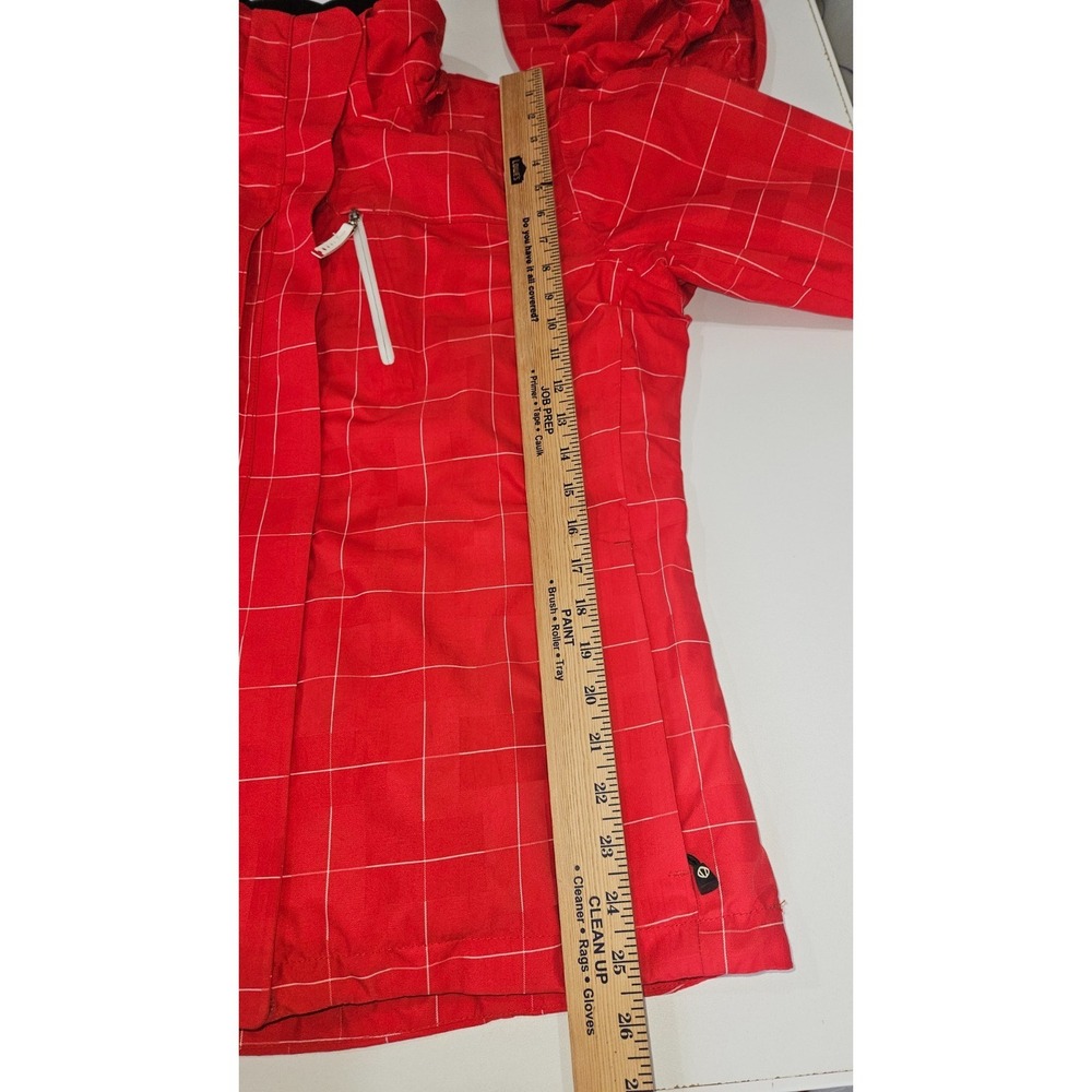 Sunice Waterproof Ski Jacket Red/White Grid - Size 14 - MINT Condition with Hood - Picture 5 of 12